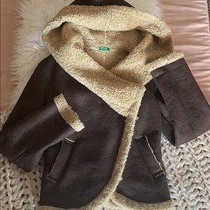 Leather winter coat
